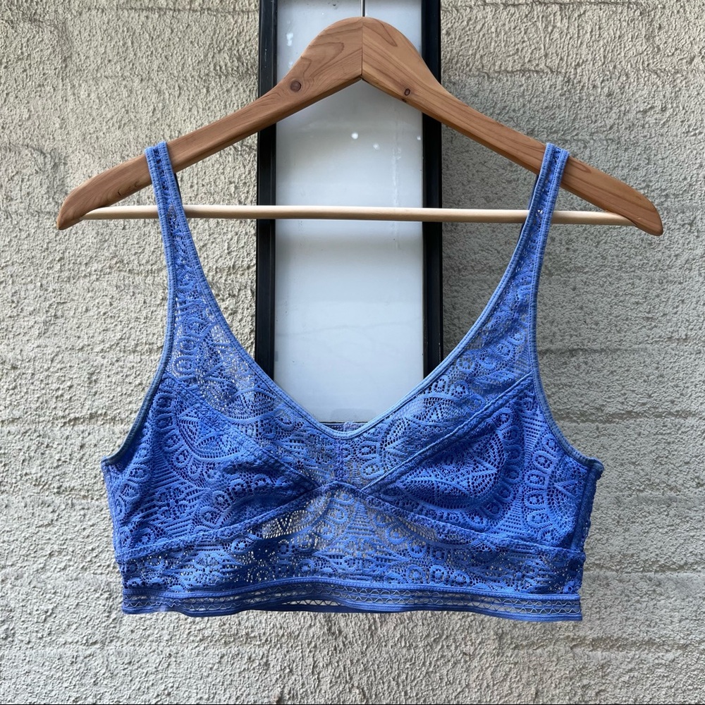 Free People Lace Bralette Cornflower Blue Size Small